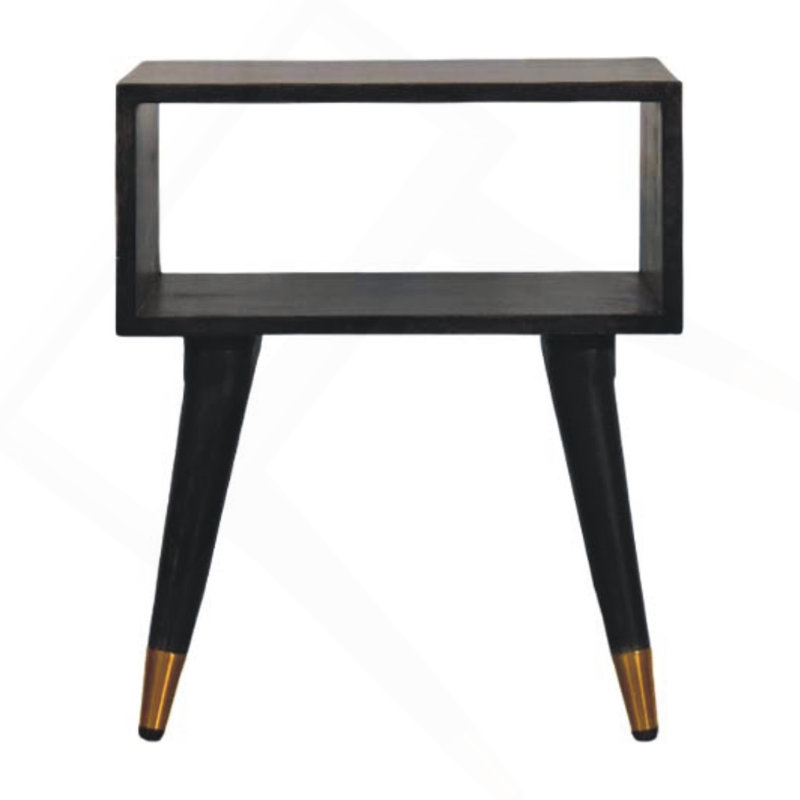 Solid Wood Mid-Century Open Bedside