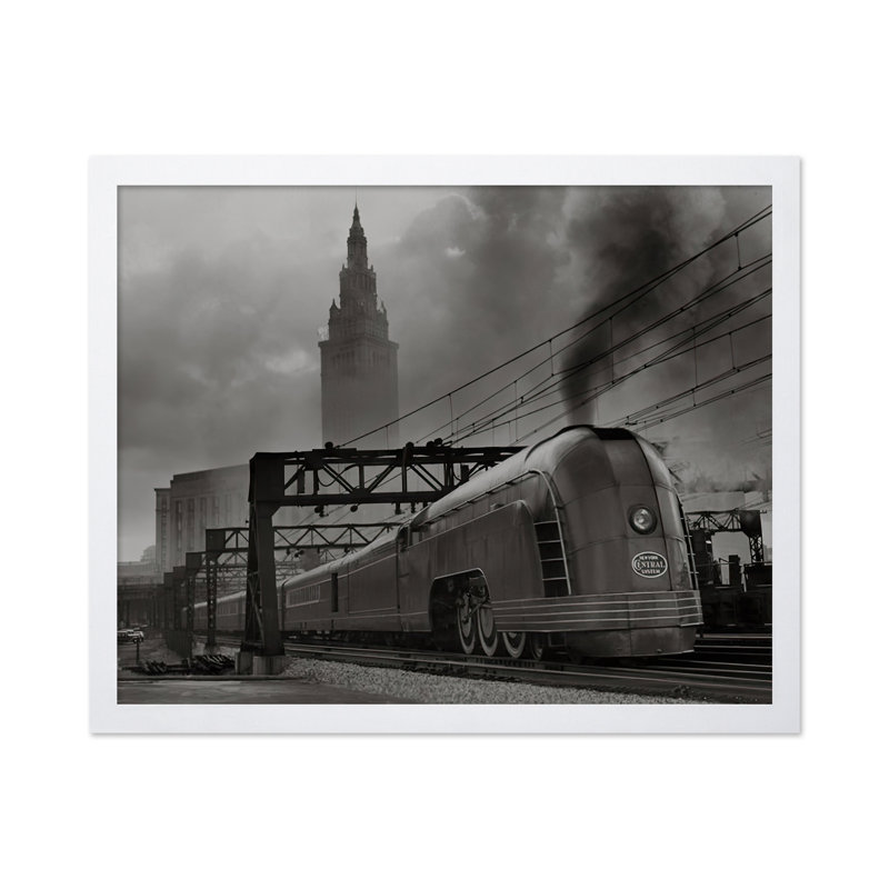 New York Central Mercury Train, Poster, 12"H x 16"W, White Framed