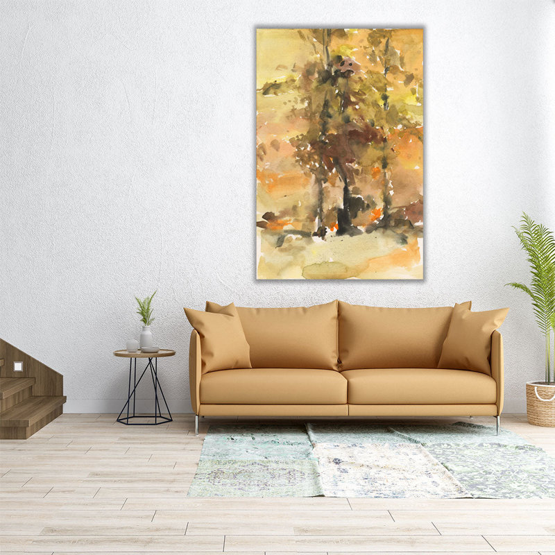 «Fall Foliage Watercolor I», reproduction d'art sur toile, H 30 po x l 20 po