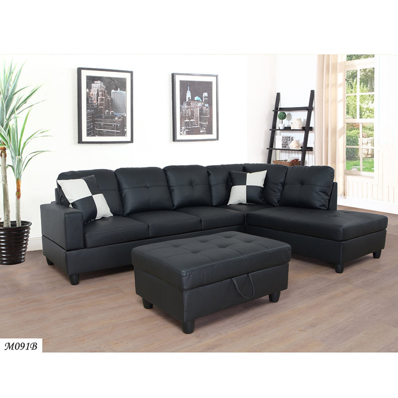 Canapé modulaire en similicuir de 103 po de largeur