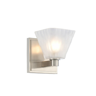 Weston 1 LT Glazed Nickel Bath Wall Sconce Kalco