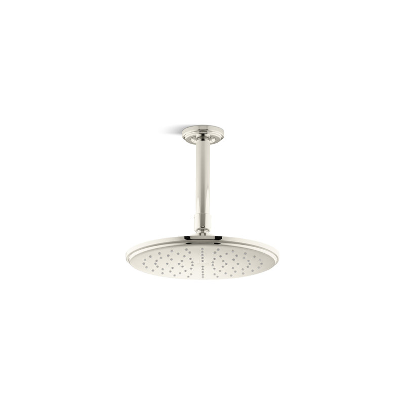 Foundations Air-Induction Small Contemporary Rain Showerhead, Polished Nickel, 1.75 GPM
