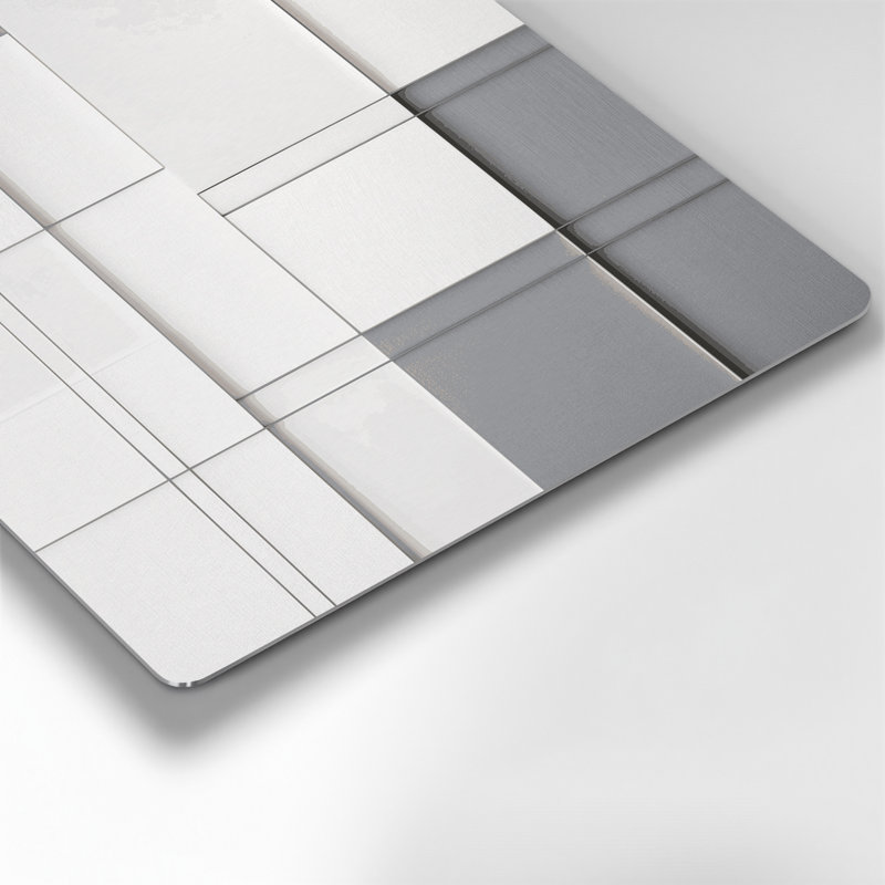 Minimalisme 15, art mural gris en métal, H 11 po x l 14 po