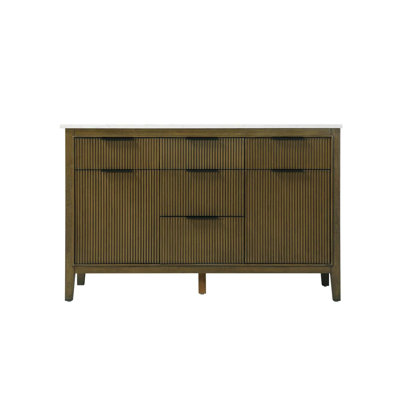 Meuble-lavabo double 54 po en chêne noisette