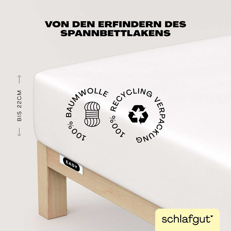 100% Cotton Jersey Knit Fitted Sheet, Full-White, L 140 x 200cm - 160 x 200cm