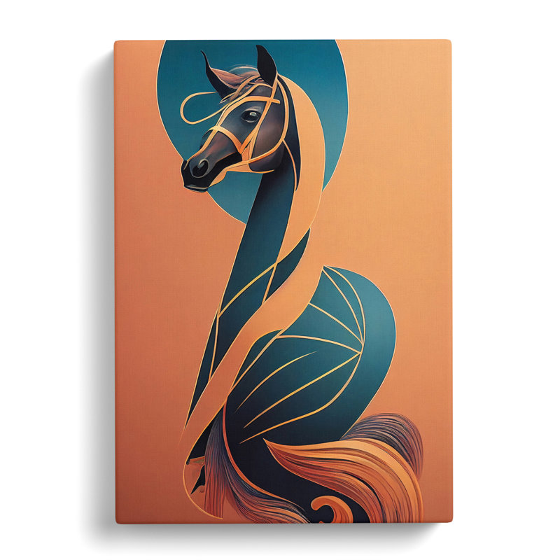 Art Nouveau Horse No.3 - Wrapped Canvas, 60cm H x 40cm W x 3cm D