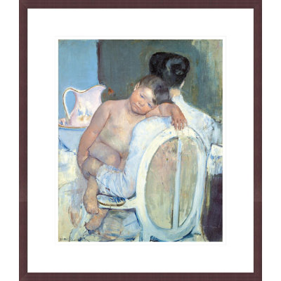 « Femme assise tenant un enfant dans ses bras » de Mary Cassatt – Reproduction giclée encadrée