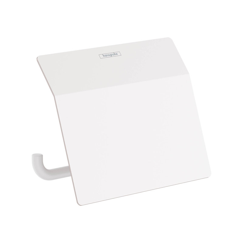 Porte-rouleau avec couvercle hansgrohe AddStoris, Blanc mat
