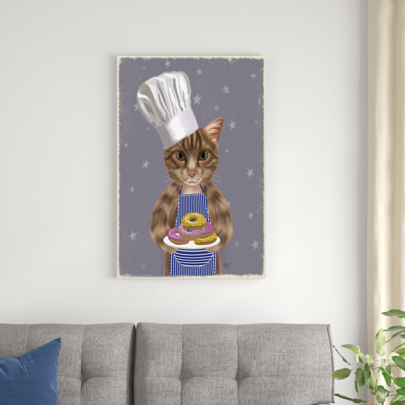 Portrait d'un chef tabby, H 36 po x l 24 po x P 1,25 po