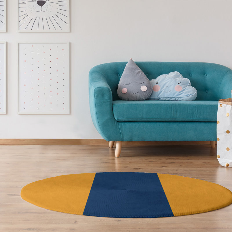 Chenille Striped Indoor Rug, Round 5'