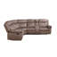 Canapé modulaire inclinable manuel en nubuck deux tons Dollum avec console USB et porte-gobelet-1729907113