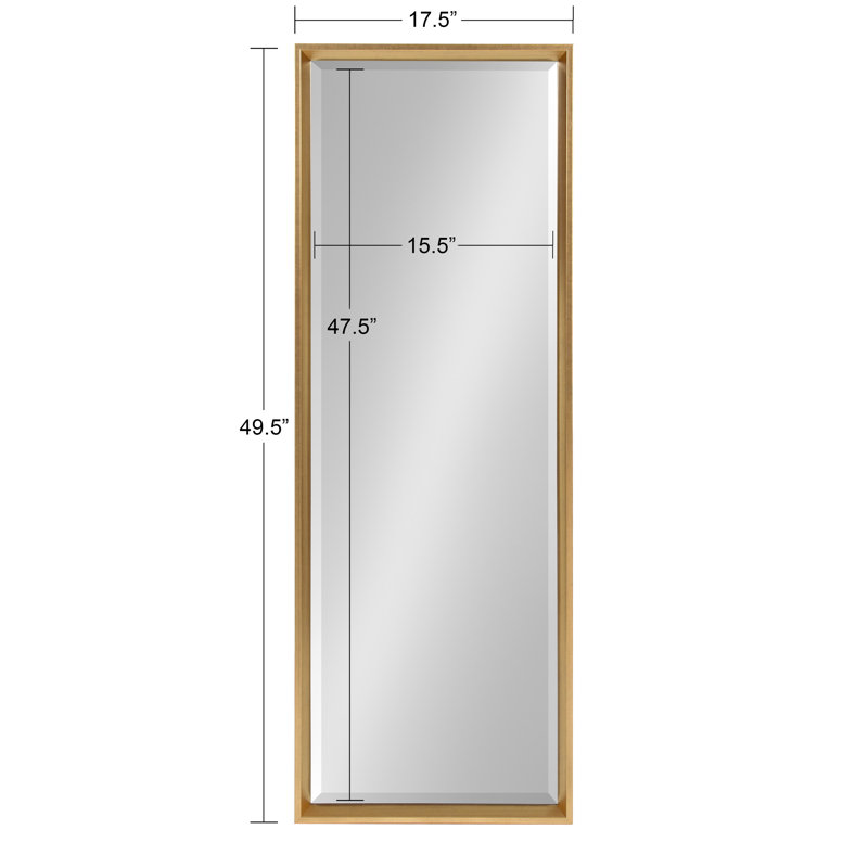 Miroir d'appoint Ovey, Or, 49,5 po x 17,5 po