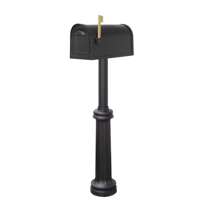 Boîte aux lettres trottoir classic avec poteau inclus, Noir