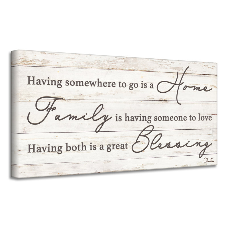 Family Blessing by Olivia Rose -  Wrapped Canvas Textual Art Print, 18" H x 36" W x 1.5" D