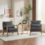 Fauteuil d'appoint Mid-Century avec accoudoirs lombaires Bruce-110957969