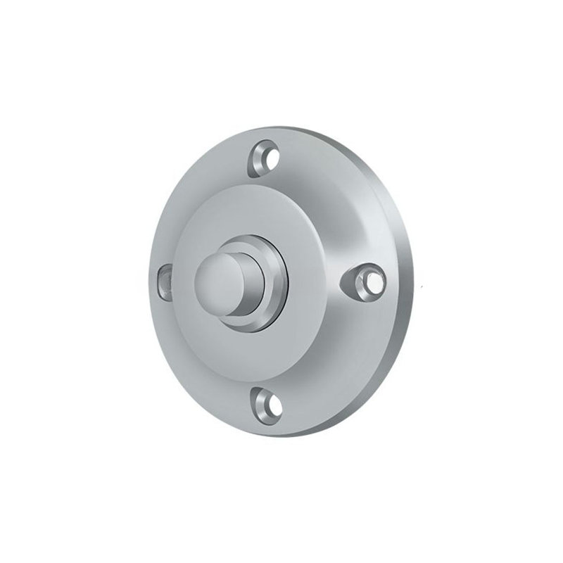 Bouton de sonnette; Rond contemporain; Finition chrome satiné