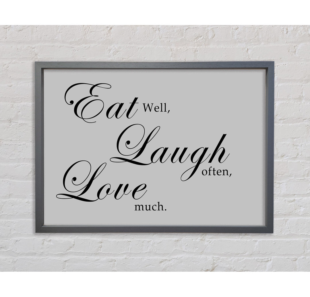 Küche Zitat Eat Laugh Love Pink Gerahmter Druck