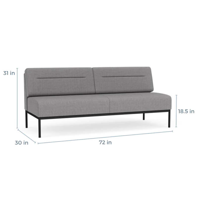 Canapé Darsey, Sans alimentation, Noir, Gris chambray