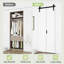 Porte de grange pliante 3 panneaux 84 po 84 po blanc apprêté avec trousse de quincaillerie d'installation-115071424