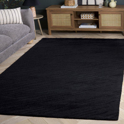 Rodeo Drive 677 Hand Tufted Wool/Cotton Abstract Rug in Black