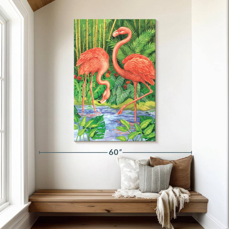 Brampt Bamboo Flamingo, 48" H x 32" W