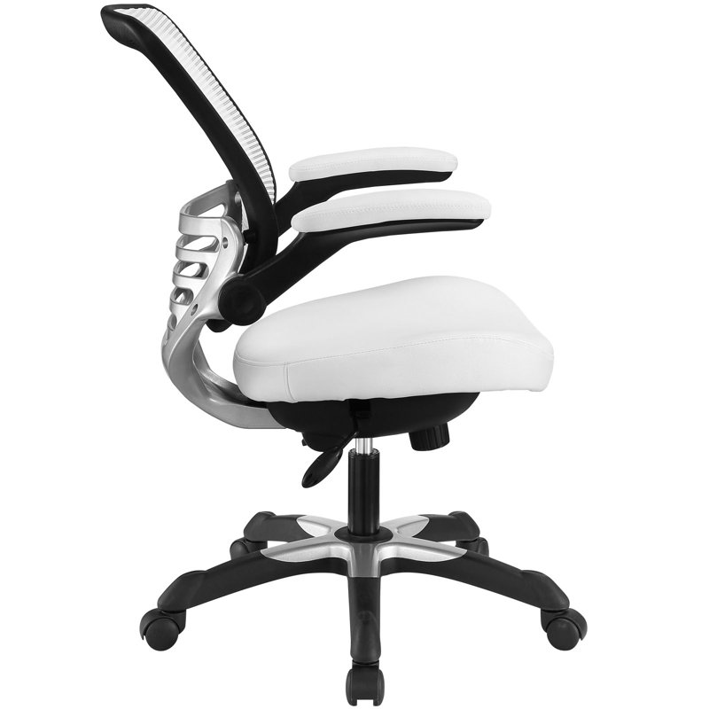 White Mesh and Leatherette Adjustable Office Chair
