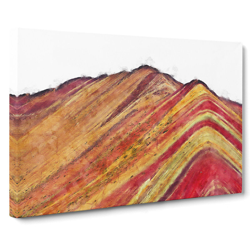 The Rainbow Mountains Of Peru - Wrapped Canvas Painting, 35cm H x 50cm W x 3cm D