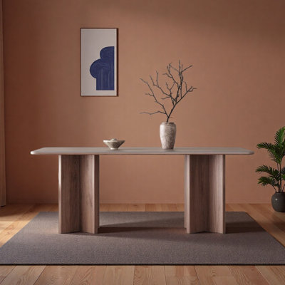 French Vintage Solid Wood & Slate Dining Table