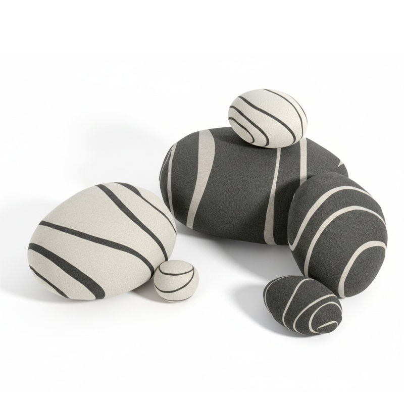 Coussins de sol WOWMAX, Gris foncé / beige