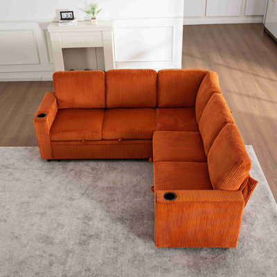 Sectional Sleeper Sofa With Pull Out Bed, Modular Corner Sofa With Storage, Sectional Couches For Living Room, Convertible Sofa Bed