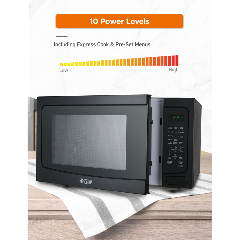 CHM Series Commercial Chef 21.8" 1.6 cu ft. 1100 - Watt Countertop Microwave, Black