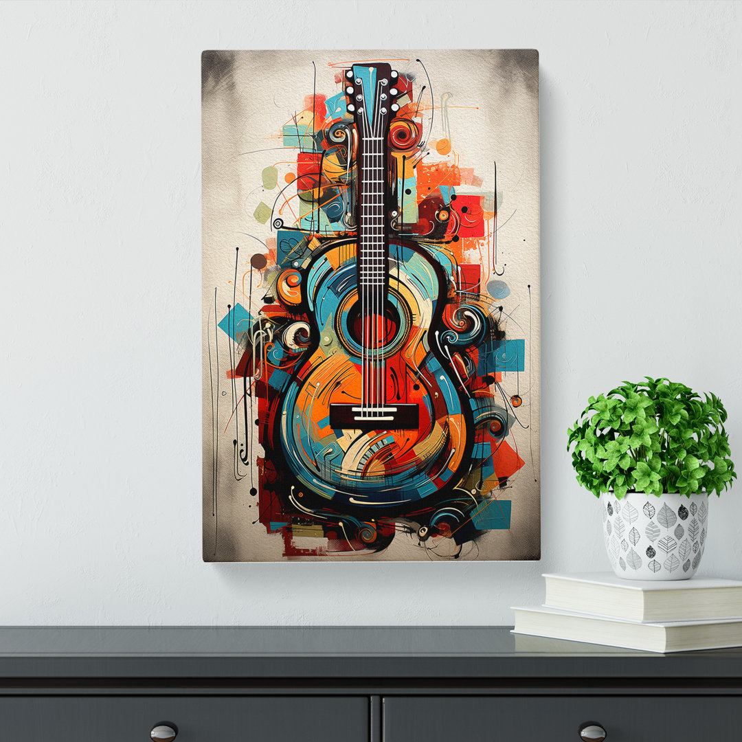 Acoustic Guitar Contemporary - Wrapped Canvas