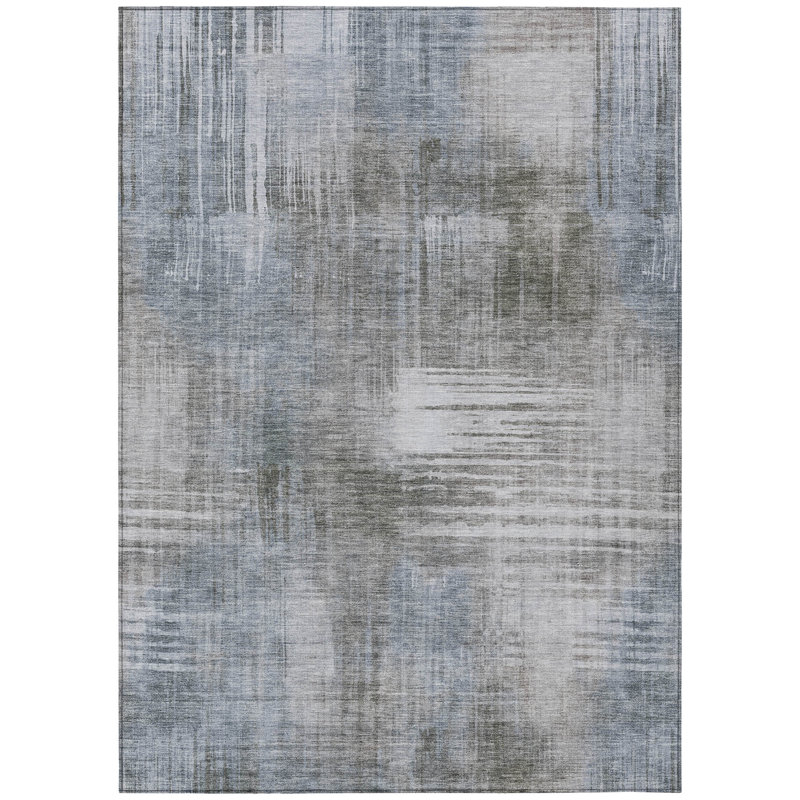 Machine Washable Indoor/Outdoor Chantille ACN2718 Abstract Rug, 10' x 14', Taupe