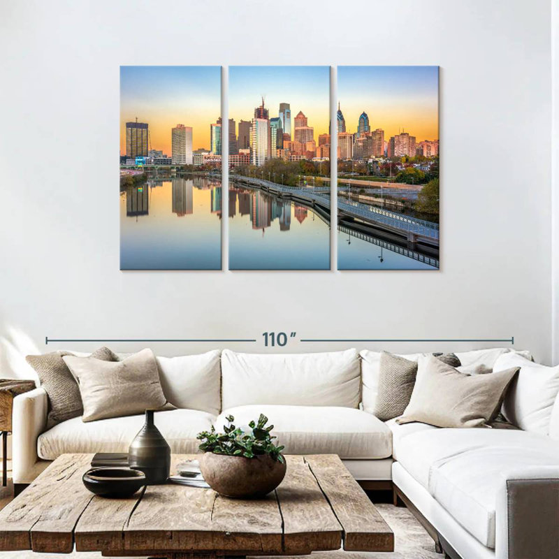 Philadelphia Skyline Reflection, 48" H x 74" W