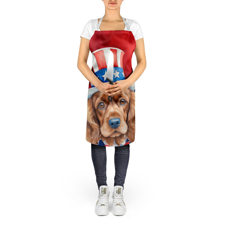 Patriotic American Apron, Light Brown Cocker Spaniel