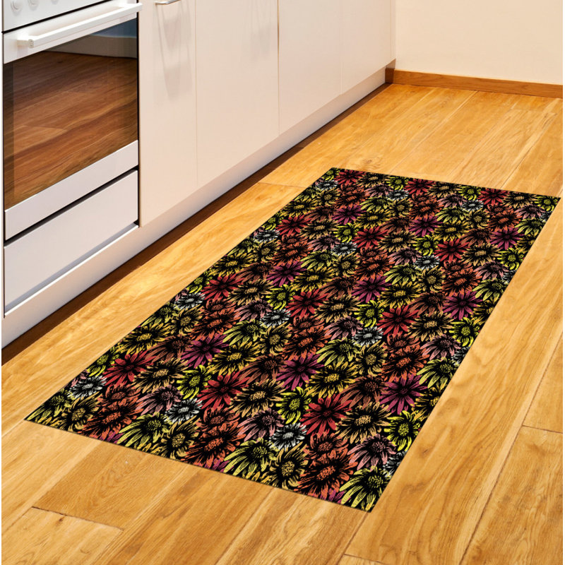 Floral High Density Long Fiber Poly Threads Decorative Area Rug Carpet, Rectangle 2'7" x 5'