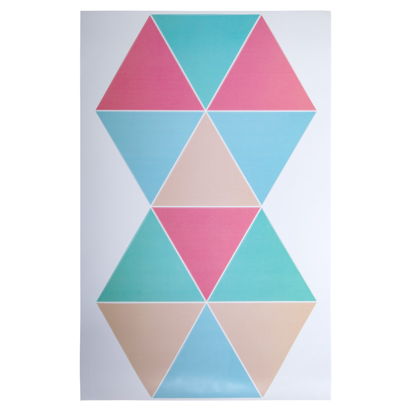 Abstract Wall Decal, Teal/Pink
