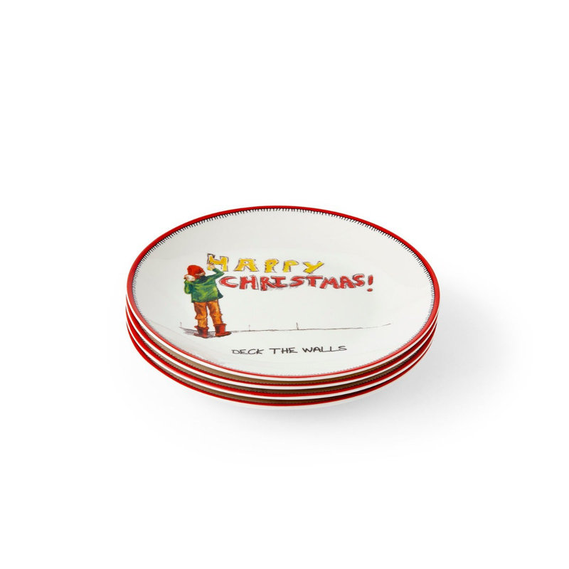 6" Doodles Tidbit Plates, Set of 4
