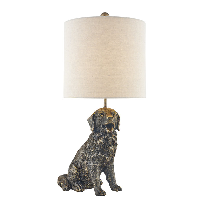 Lampe de table 24,75 "Golden Retriever, Tanné, Brun