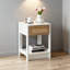 Table de bout carrée en rotin 15,75 po avec tiroir - Table de chevet multi-usage pour le salon et la chambre à coucher