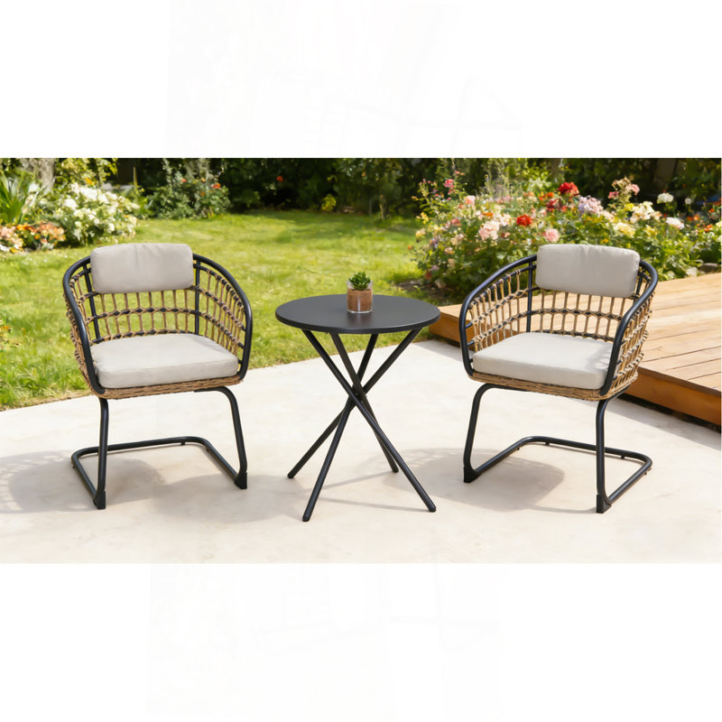 3-Piece Outdoor Wicker Bistro Set