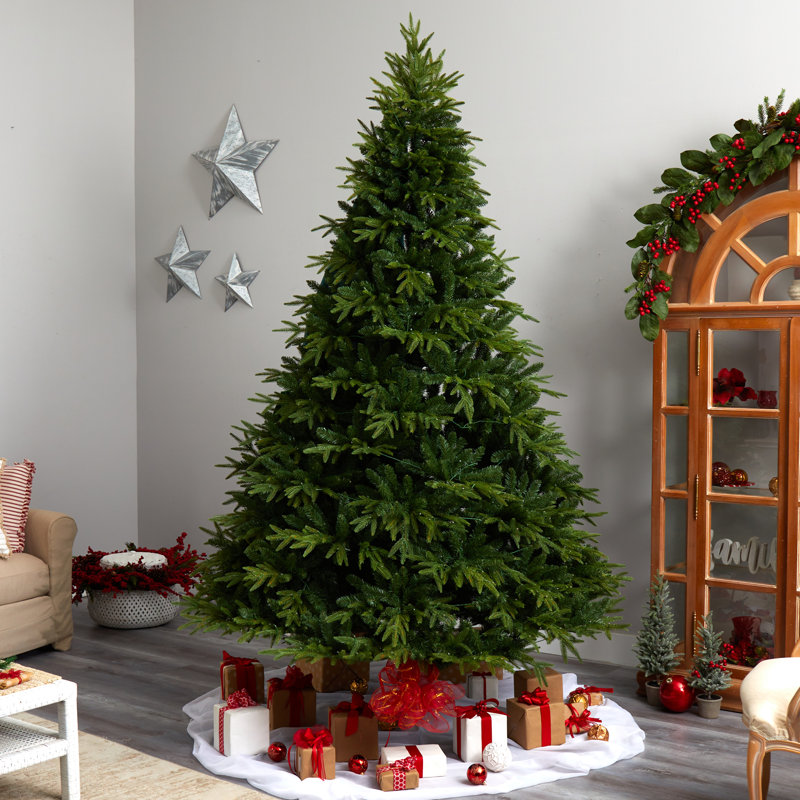 Green Lighted Artificial Christmas Tree, 9' H
