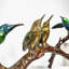 Bronze Hummingbirds on Branch Figurine