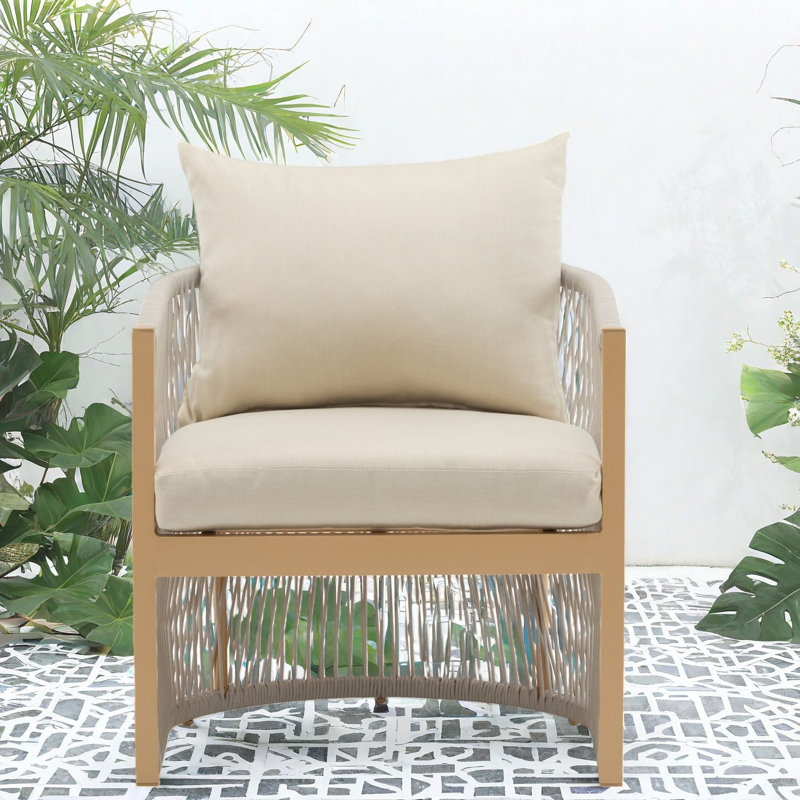 Durable Aluminum Patio Lounge Chairs With Plush Cushions, Modern Design For Outdoor Retreat