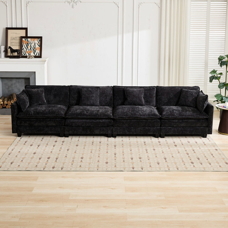 Canapé Cloud, canapé modulaire moderne, pour chambre à coucher et appartement dans le salon, coussin de siège rembourré à double couche confortable, tissu chenille respirant