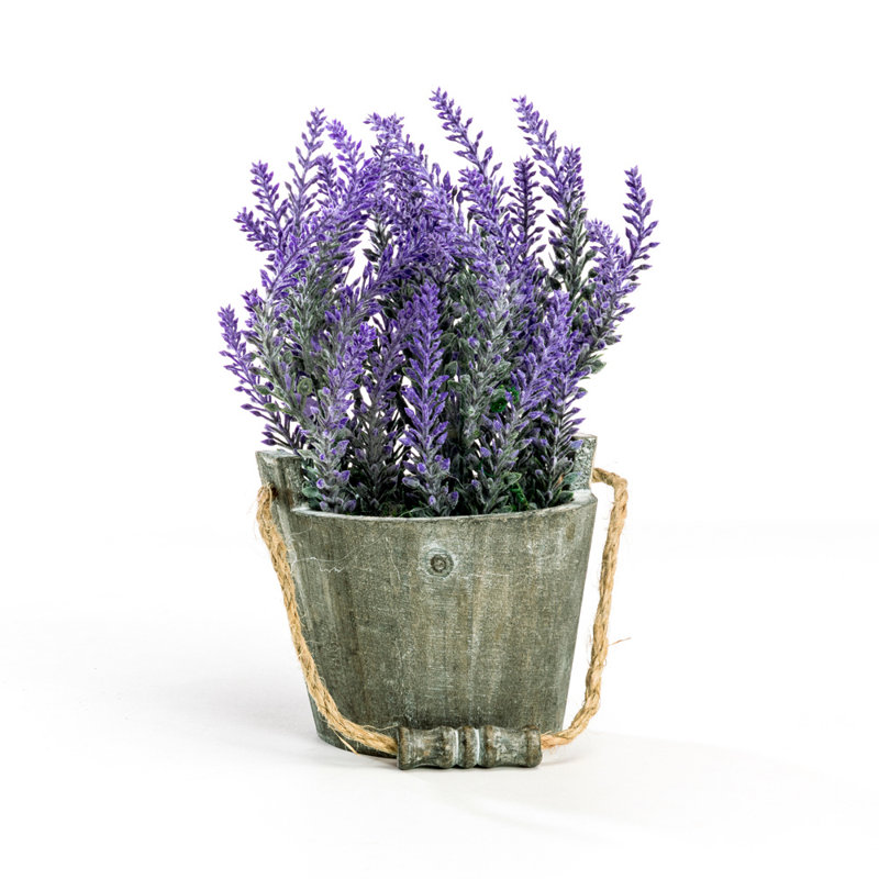 6.7'' Faux Herbs Plant in Wood Pot