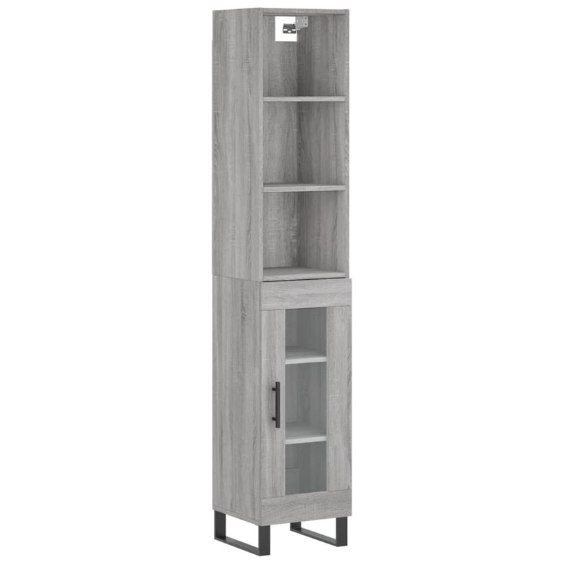 180cm H x 35cm W Bookcase, Grey/Sonoma