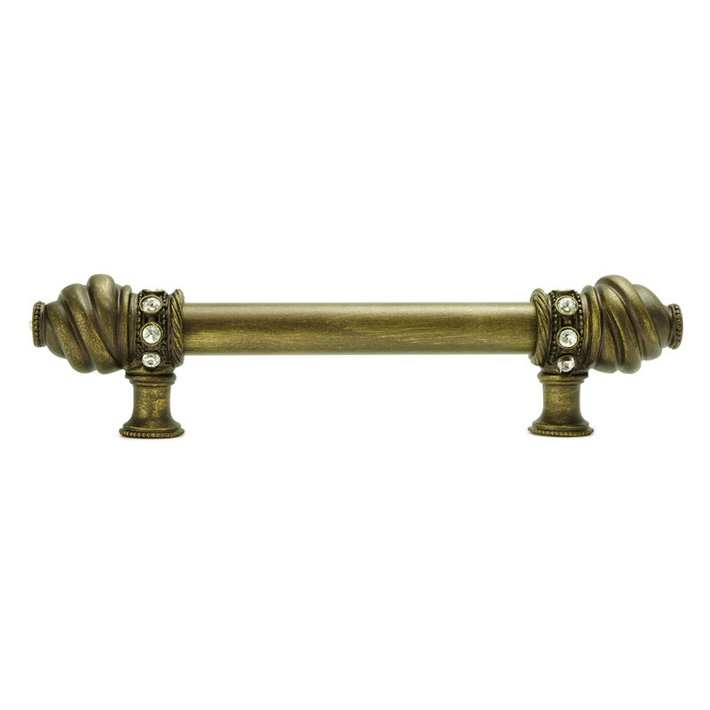 Cache cache une longue poignée de centre à centre de 8 pouces avec une barre lisse de 5/8 po avec 16 cristaux Swarovski rivoli