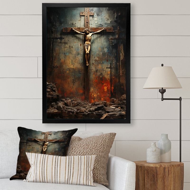 Ylonda Christianity Crucifixion Darkness The, Cadre photo noir, H 20 po x l 12 po x P 1 po