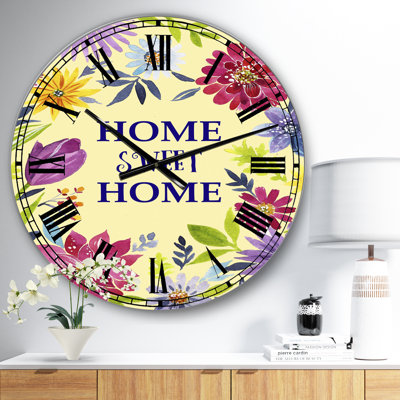 Horloge murale maison surdimensionnée Home Sweet Home